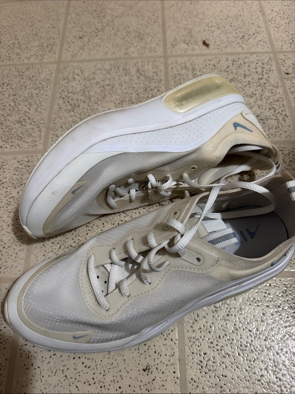 Nike Women's Cream and White Air Max-Style Low Top Sneakers - Picture 2 of 6